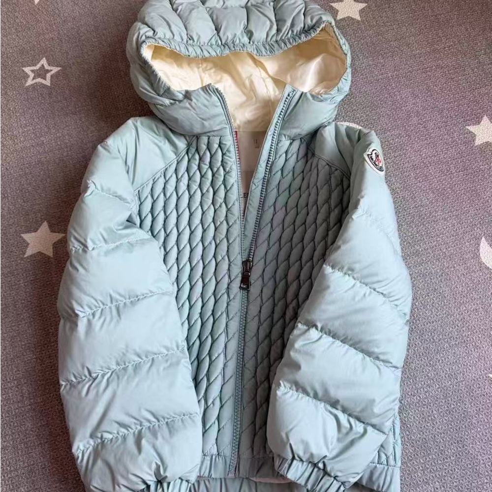 Kids Moncler Light Blue Quilted Puffer Jacket
